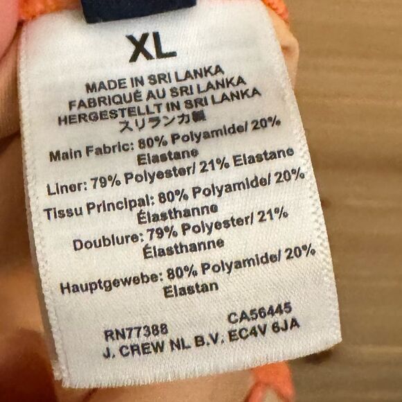 J. Crew Factory Size XLarge Strapless Bandeau Salmon One Piece Swimsuit - Picture 11 of 12